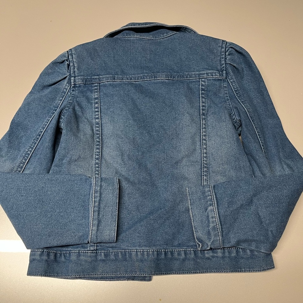 Janie And Jack Puff Sleeve Denim Jacket 7/8 - Picture 2 of 4